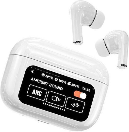 Pro In-ear Bluetooth Handsfree Ακουστικά με Αντοχή στον Ιδρώτα και Θήκη Φόρτισης Λευκά