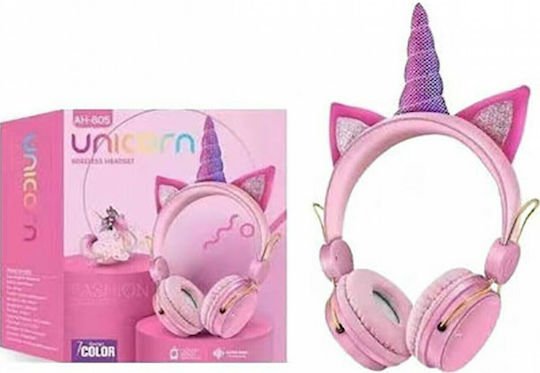 Unicorn Ασύρματα / Ενσύρματα Παιδικά On Ear Ακουστικά Ροζ