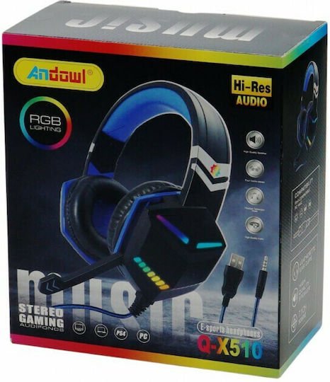 Andowl Q-X510 Over Ear Gaming Headset με σύνδεση USB / 3.5mm