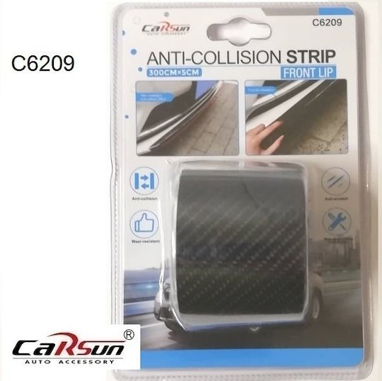 Carsun Αυτοκόλλητο Προστατευτικό Αυτοκινήτου Carbon 300 x 5cm για Καπό Αυτοκινήτου σε Μαύρο Χρώμα