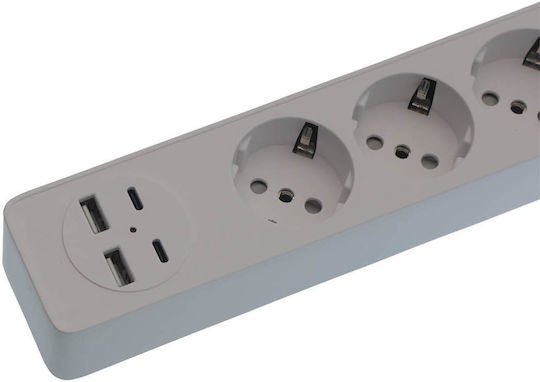 Jortan Πολύπριζο Ασφαλείας 4 Θέσεων με 2 USB-A, 2 USB-C, Διακόπτη και Καλώδιο 2m - Image 2