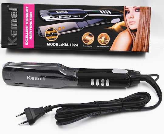 Kemei KM-1024 Πρέσα Μαλλιών με Κεραμικές Πλάκες 65W - Image 3