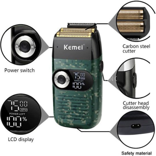 Kemei KM-2027 Foil Ξυριστική Μηχανή Προσώπου / Σώματος Επαναφορτιζόμενη - Image 4