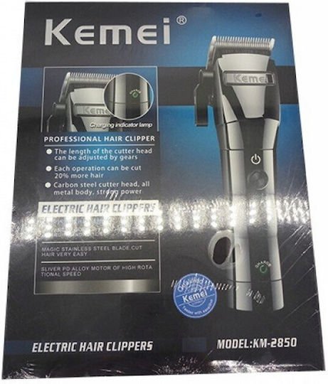 Kemei Επαγγελματική Επαναφορτιζόμενη Κουρευτική Μηχανή Μαύρη KM-2850 - Image 6