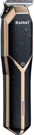 Kemei Επαναφορτιζόμενη Κουρευτική Μηχανή Black/Gold KM-1451