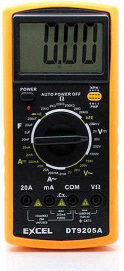 VS NT DT9205A Ψηφιακό Πολύμετρο True RMS με Buzzer με Μέτρηση AC / DC / Αντίστασης / Χωρητικότητας / Θερμοκρασίας