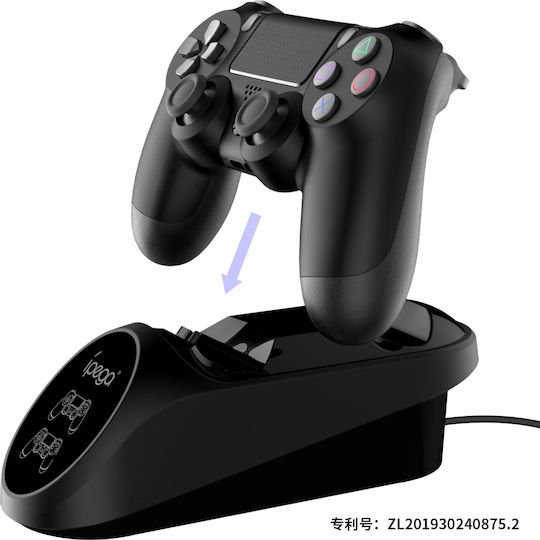 iPega 9180 Βάση Φόρτισης για 2 χειριστήρια PS4 Μαύρη - Image 3