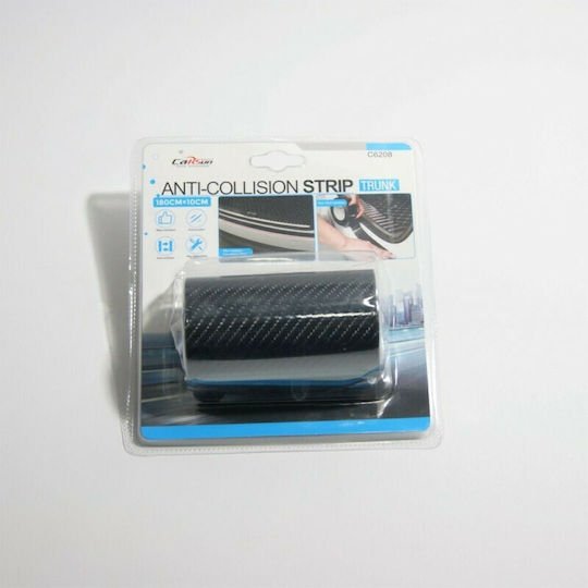 Αυτοκόλλητη Ταινία Αυτοκινήτου Carbon 180 x 10cm για Πορτμπαγκάζ Αυτοκινήτου σε Μαύρο Χρώμα
