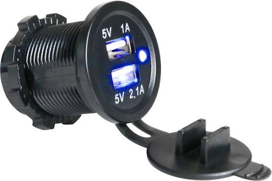 Φορτιστής Αυτοκινήτου 2.1A με Θύρες: 2xUSB Μαύρο Χρώμα - Image 5