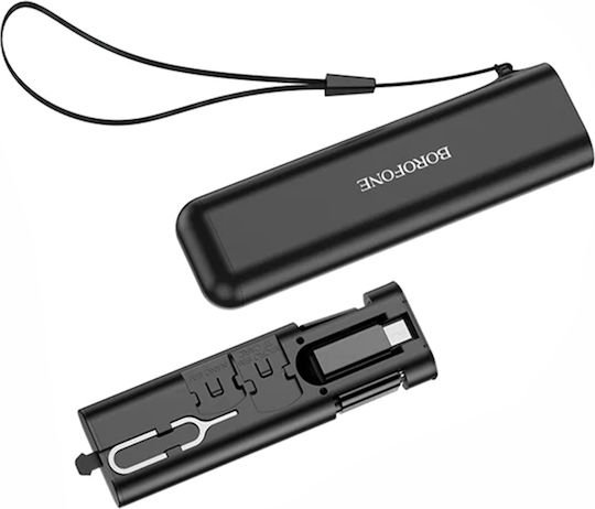 Borofone U36 Regular USB to Lightning / Type-C / micro USB Cable 3A Μαύρο 0.28m (000.230.11838) - Image 4
