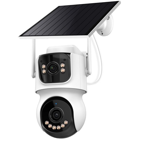 Ηλιακή κάμερα ασφαλείας WiFi TQ9-4G 4MP με διπλό φακό PTZ