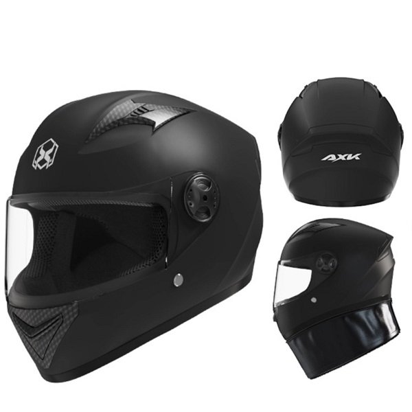 Κράνος μηχανής AXK Full Face με διπλή ζελατίνα Black Matt W18312