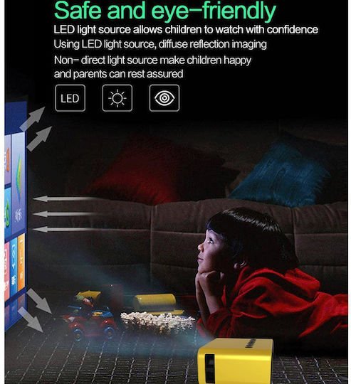 Wownect T500 Mini Projector LCD Λάμπας LED με Ενσωματωμένα Ηχεία - Image 3