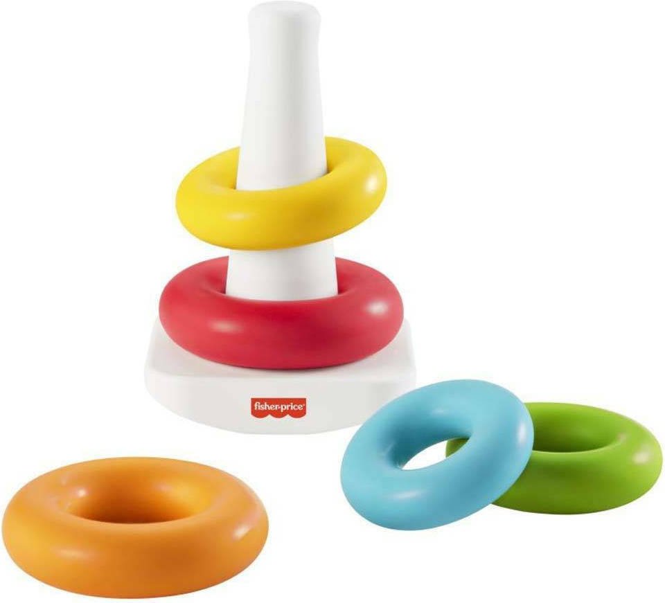 Οικολογική πυραμίδα Fisher-Price με κουνιστή βάση και 5 χρωματιστούς κρίκους για μωρά από 6 μηνών