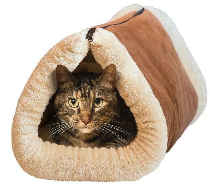 Kitty Shack αυτοθερμαινόμενο κρεβατάκι γάτας 2 σε 1 σε μορφή τούνελ και χαλιού 85 × 57 cm