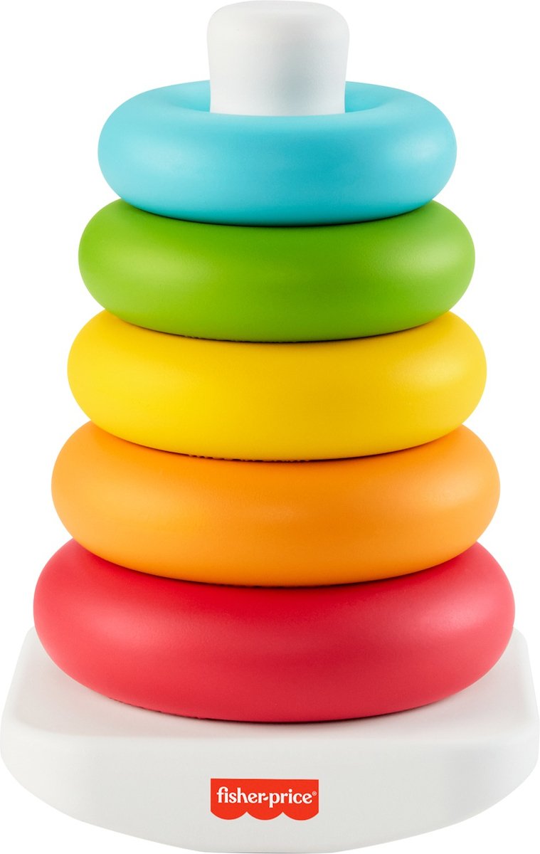 Οικολογική πυραμίδα Fisher-Price με κουνιστή βάση και 5 χρωματιστούς κρίκους για μωρά από 6 μηνών
