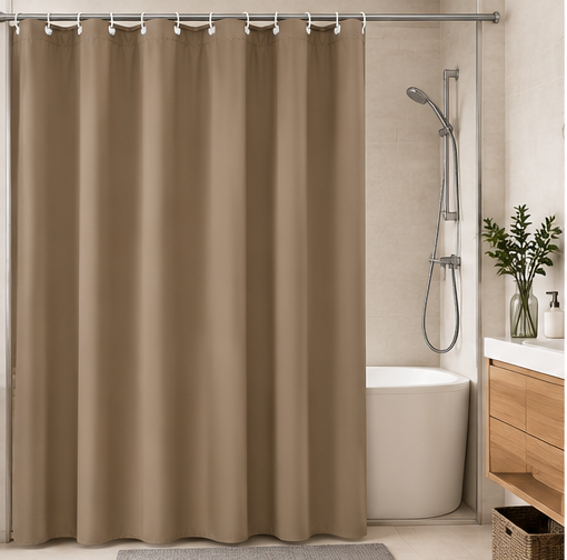 Κουρτίνα μπάνιου PEVA taupe 200x180cm με 12 κρίκους